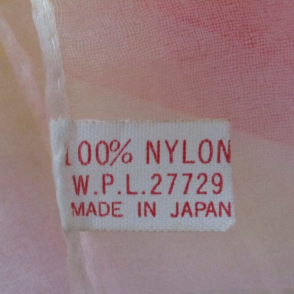 1950s pink,yellow & orange stripe chiffon scarf - Picture 3 of 7